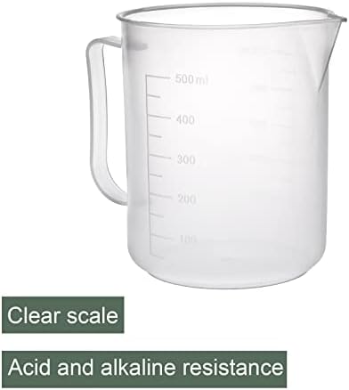יוקי 5 יח 'כוס פלסטיק, שימוש במעבדה | כוס מדידה נוזלית עם ידית, נהדרת למעבדה, מטבח, שימוש יומיומי